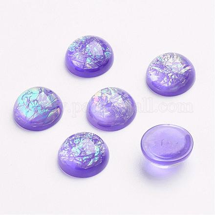 Half Round Resin Imitation Opal Cabochons&nbsp;CRES-D029-16-1