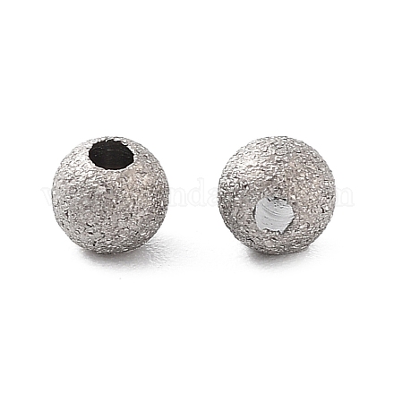 チタンビーズ  ラウンド  テクスチャ  ステンレス鋼色  3x2.8mm  穴：1mm&nbsp;STAS-R224-02A-P-1