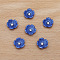 Resin Cabochons, Flower, Medium Blue, 11mm