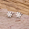 304 Stainless Steel Stud Earrings, Stainless Steel Color, Flower, 8mm