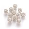Alloy Rhinestone Beads, Grade A, Round, Silver Color Plated, Crystal, 10mm, Hole: 2mm
