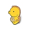 Alloy Brooches, Enamel Pins, for Backpack Cloth, Marine Life, Sea Horse, Yellow, 35x24x1.5mm