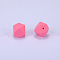 Hexagonal Silicone Focal Beads, Pink, 23x17.5x23mm, Hole: 2.5mm