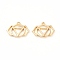 Brass Pendants, Chakra, Ajna, Long-Lasting Plated, Hollow, Flower, Real 18K Gold Plated, 12.5x16.5x1.5mm, Hole: 1mm