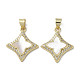 Brass Micro Pave Cubic Zirconia Pendants&nbsp;KK-G485-05G-1