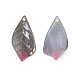 プラスチックチャーム  葉  グレー  22~23.5x11~12x2.5~3mm  穴：1~1.5mm&nbsp;KY-N015-041A-3