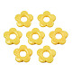 不透明なアクリルビーズフレーム  花  きいろ  19x20x3.5mm  穴：1.6mm  内径：6.5mm  約632個/500g&nbsp;SACR-TAC0004-01A-1
