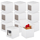 紙の包装箱  PVCウィンドウ付き  正方形  ホワイト  11x11x11cm&nbsp;CON-WH0085-130B-1