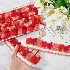 5.47 Yards Ethnic Style Polyester Fringe Lace Trims&nbsp;SRIB-CY0001-32B