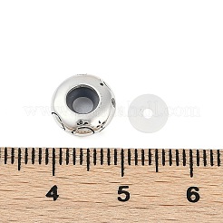 スターリングシルバーのカラフルなキュービックジルコニアのヨーロッパビーズ925個  ロンデルビーズ  魚座  9.5x3.5mm  穴：4.5mm&nbsp;STER-R005-01AS-12