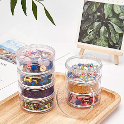 プラスチックビーズ収納ケース  ラウンド  5バイアル  透明  7x13.3cm  4セット /箱&nbsp;CON-BC0005-66