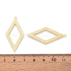 真鍮チャーム  ニッケルフリー  菱形  18KGP本金メッキ  41.5x20x0.5mm  穴：1.2mm&nbsp;KK-T077-07G