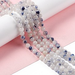 Natural Blue White Dumortierite Round Beads Strands&nbsp;G-E265-01B