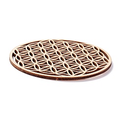 Basswood Carved Round Cup Mats&nbsp;DJEW-M006-05
