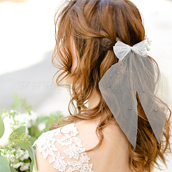 3Pcs 3 Colors Polyester Mesh Big Bowknot Hair Barrettes&nbsp;OHAR-FH0001-14