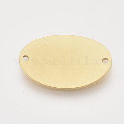 201 ステンレススチールリンクコネクター  楕円形の家族模様  ゴールドカラー  20x30x1mm  穴：1.8mm&nbsp;STAS-T052-09G
