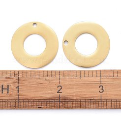 304ステンレスペンダント  鏡面研磨仕上げ  空白のスタンピングタグ  サークルリング  ゴールドカラー  30x1.8mm  穴：1.6mm&nbsp;STAS-I140-08G