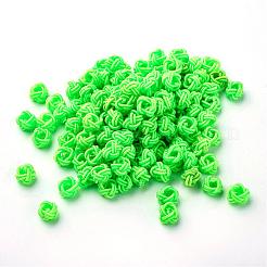 ポリエステルファブリックビーズ  ラウンド  ミックスカラー  6x5mm  穴：4mm  約200個/袋&nbsp;WOVE-N002-M
