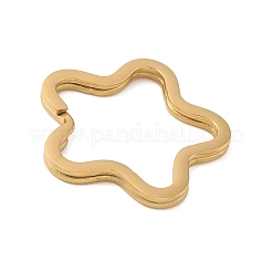 304ステンレススチール製スプリットキーリング  スター  ゴールドカラー  33.5x35x3mm  穴：28.5mm&nbsp;STAS-D144-01B-G