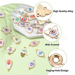 24Pcs 12 Styles Alloy Enamel Evil Eye Connector Charms&nbsp;FIND-CJ0003-14B