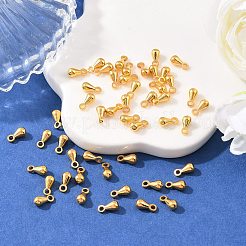 ジュエリーパーツ  真鍮製チャーム  アジャスターチェーンドロップ  ティアドロップ  ゴールデンメッキ  ニッケルフリー  約3 mm幅  5.5×長。穴：1mm&nbsp;EC061-NFG