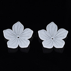 透明なアクリルビーズ  艶消し  花  透明  25x26x5.5mm  穴：1.6mm  約690個/500g&nbsp;FACR-N005-004