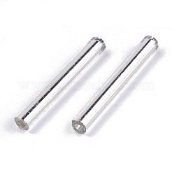 電気メッキガラスラッパビーズ  丸い穴  メタリックカラー  銀メッキ  17.5~20x1.5~2.5mm  穴：0.5~1mm  約2250個/袋&nbsp;SEED-S043-02C-02