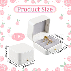 Square Imitation Leather Couple Ring Storage Boxes with Velvet Inside and Golden Findings&nbsp;CON-WH20005-23C