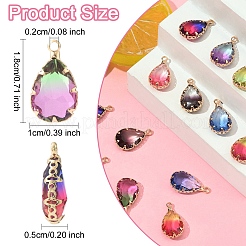 5Pcs Transparent Glass Charms&nbsp;GLAA-YW0004-57A