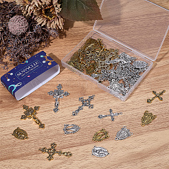48Pcs 12 Styles DIY Alloy Pendant and Link Findings Kits&nbsp;FIND-SC0021-27
