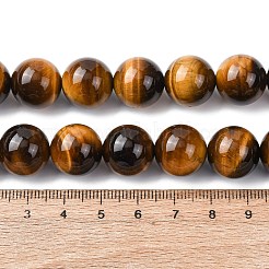 天然石タイガーアイビーズ連売り  ラウンド  グレードA  14mm  穴：1.4mm  約28個/連  15.75''（40センチメートル）&nbsp;G-H329-C07-14mm
