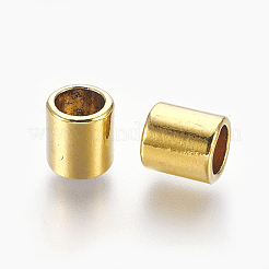 チベット風合金ビーズ  カドミウムフリー＆鉛フリー  コラム  アンティークゴールデンカラー  9x8mm  穴：6mm&nbsp;TIBEP-A101917-AG-LF