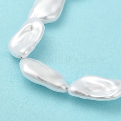 Abs プラスチック模造パール ビーズ 連売り  葉  雪  20x11.5x5mm  穴：1.2mm  約60個/連  52.68インチ（133.8cm）&nbsp;KY-F021-05-1