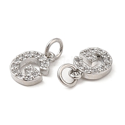 Brass Micro Pave Grade AAA Cubic Zirconia Charms&nbsp;ZIRC-P067-11P-G-NR