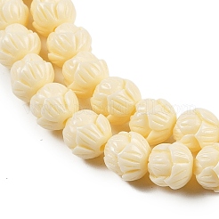 合成サンゴ彫刻ビーズ連売り  染め  花  レモンシフォン  8mm  穴：1.4mm  約46個/連  14.57インチ（37cm）&nbsp;CORA-C003-07