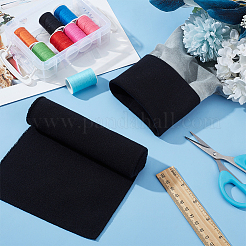 コットンストレッチニットリブ生地  衣料品用  ブラック  99x14.7x0.12cm&nbsp;DIY-WH0002-69B