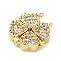 Saint Patrick's Day Brass Micro Pave Clear Cubic Zirconia Deployable Pendants&nbsp;KK-A293-27A-G
