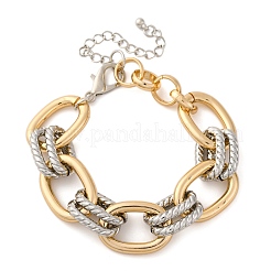 Iron & Alloy & Aluminum Cable Chain Bracelets for Women&nbsp;BJEW-U042-02GP