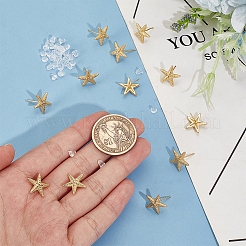 6 Pairs Rack Plating Brass Starfish Stud Earrings&nbsp;KK-BC0013-51