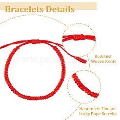 4Pcs 4 Colors Adjustable Nylon Braided Cord Bracelets Set&nbsp;BJEW-FI0001-76
