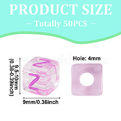 50Pcs Acrylic European Beads&nbsp;MACR-TADJ0001-13Z