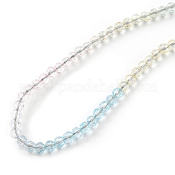 Bling Glass Round Beaded Necklace for Women&nbsp;NJEW-PH01490-02