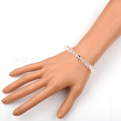 Glass Rondelle Bead Stretch Bracelets&nbsp;BJEW-JB01551-04