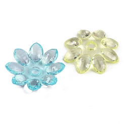 透明なアクリルビーズ  花  ミックスカラー  38x35x8.5mm  穴：6mm  150個/ 500g&nbsp;OACR-H118-01