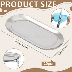 20Pcs Oval 430 Stainless Steel Jewelry Display Plate&nbsp;STAS-WA0001-04