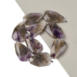 天然石アメジストビーズ連売り  多面カットティアドロップ  36~40x24~26x9.5~10.5mm  穴：2mm  約9個/連  14.96''（38センチメートル）&nbsp;G-P548-B08-01