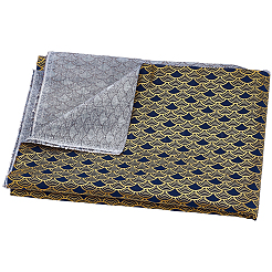 衣類や装飾用の和風コットン魚鱗柄生地  ミッドナイトブルー  1500x0.2mm&nbsp;DIY-CY0004-07