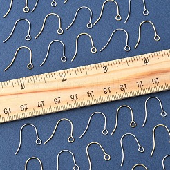100個2色304ステンレススチールピアスフック  耳ワイヤー  水平ループ付き  ミックスカラー  18x15mm  穴：2mm  21ゲージ  ピン：0.7mm  50個/カラー&nbsp;STAS-FS0001-74