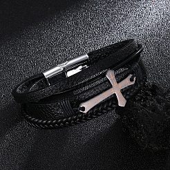 PU Leather Multi-strand Bracelets&nbsp;PW-WGD7CFC-01