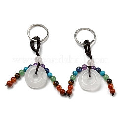 7 Chakra Natural Gemstone Tassel Keychain&nbsp;G-C066-06